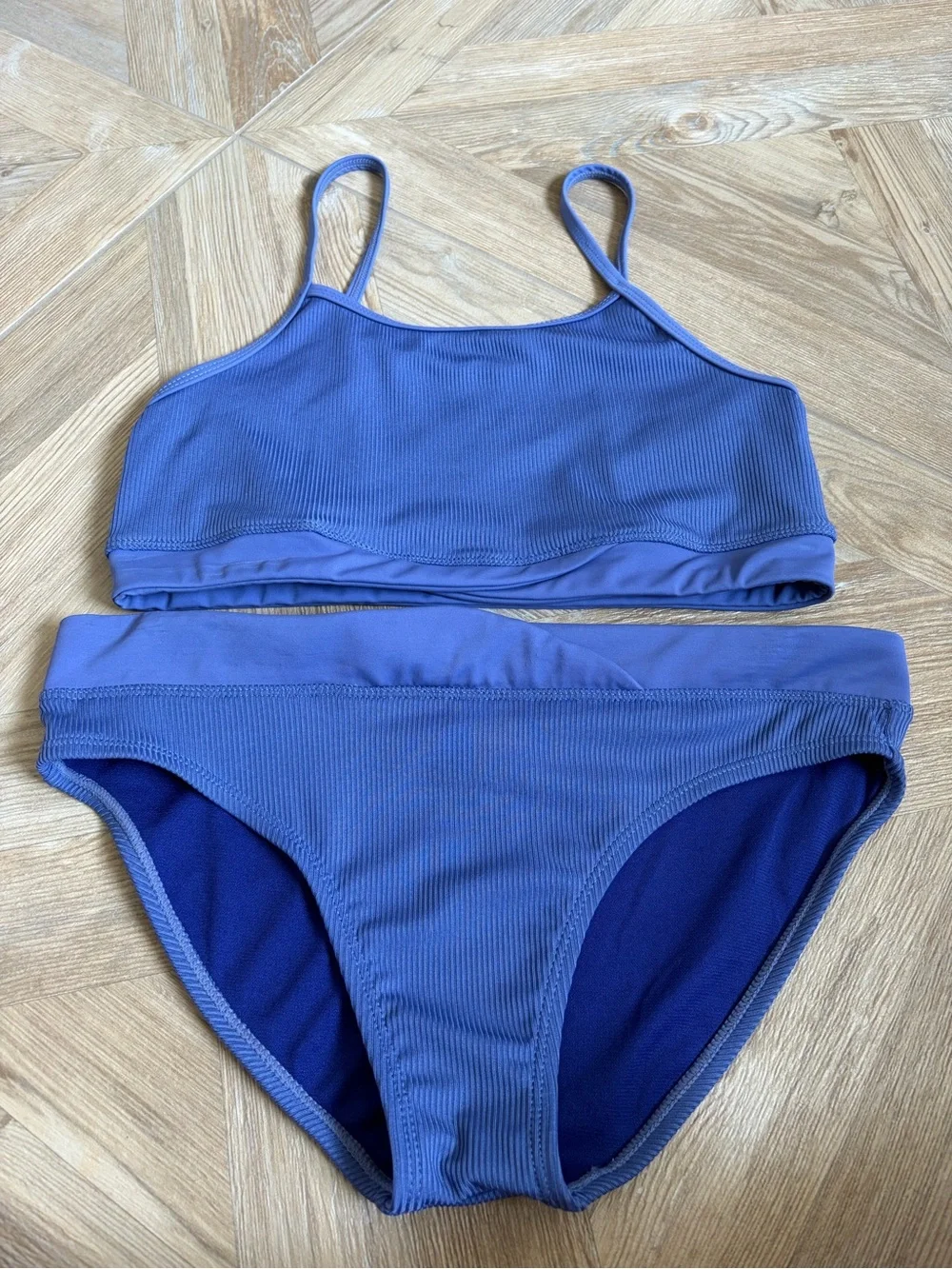 Under Armour Girls Crossover 2 Piece Bikini Starlight Size 16 Ribbed Sporty UPF
